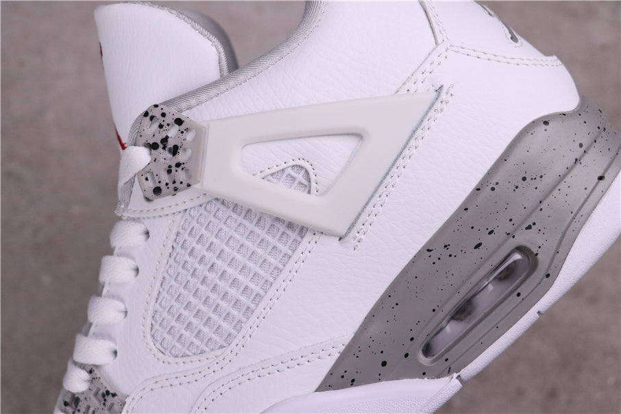 Air Jordan 4 CT8527-100 White Gray Speckled Sneakers - product image from the listing.