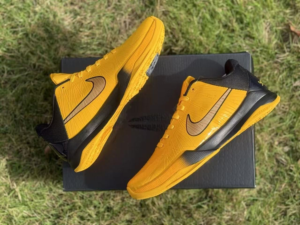 Yellow and Black Nike Kobe 5 Basketball Shoes - product image from the listing.