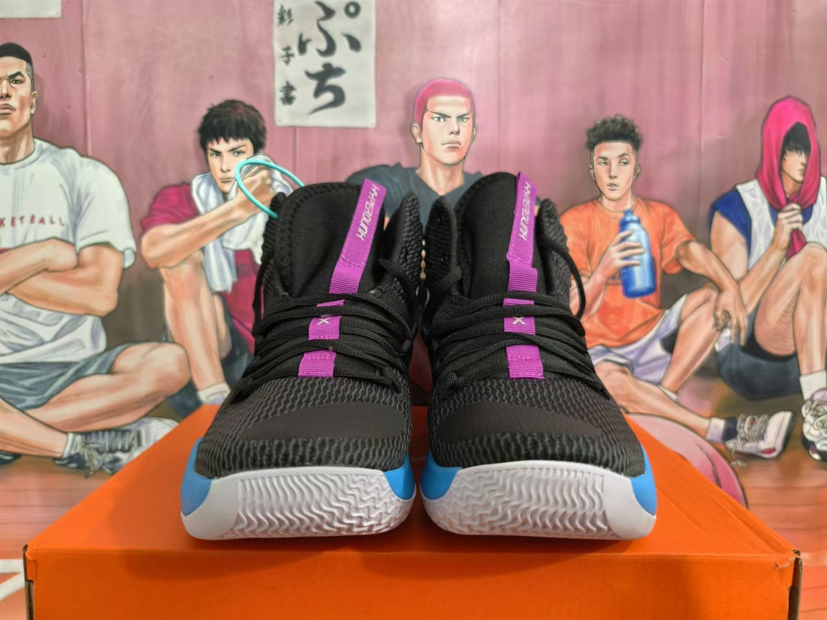 Nike Basketball Shoes in Black Purple Blue - product image from the listing.