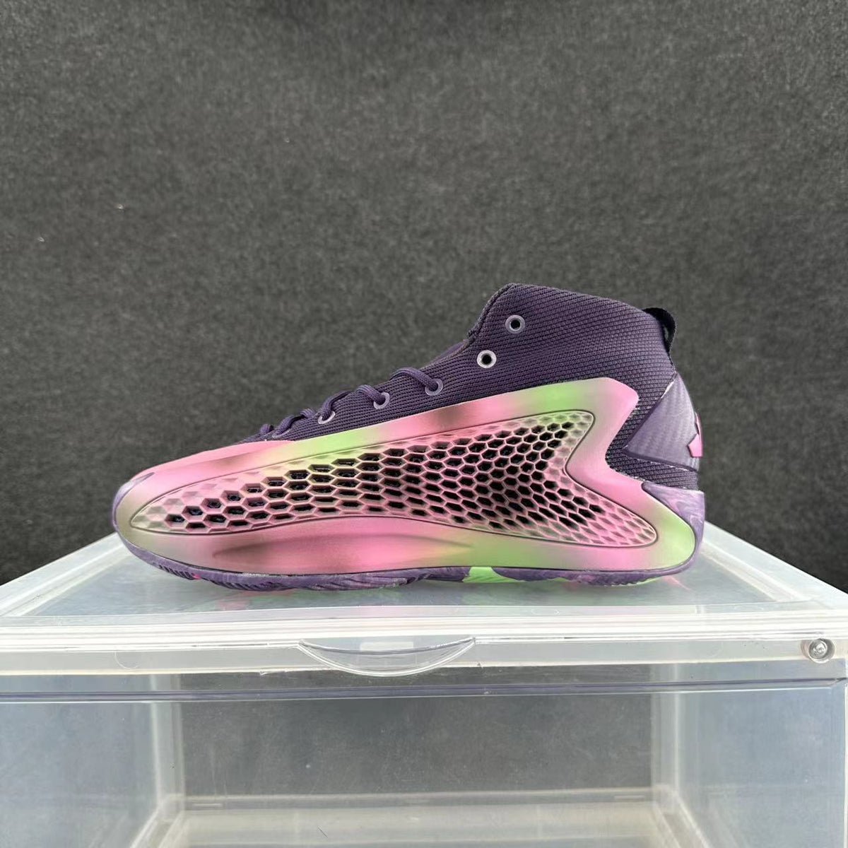 High-Top Sneakers in Pink and Purple - product image from the listing.