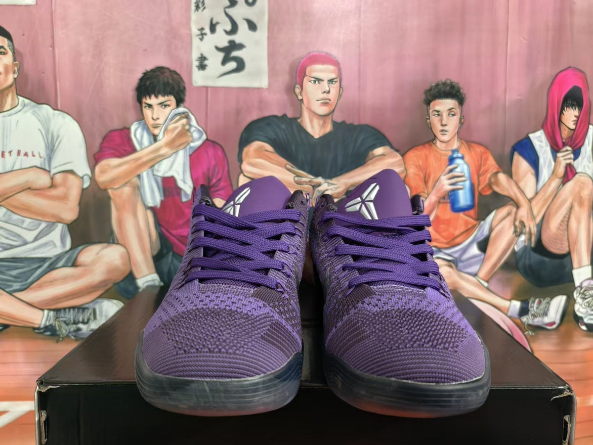 Nike Kobe 11 Basketball Shoes in Purple and Black - product image from the listing.