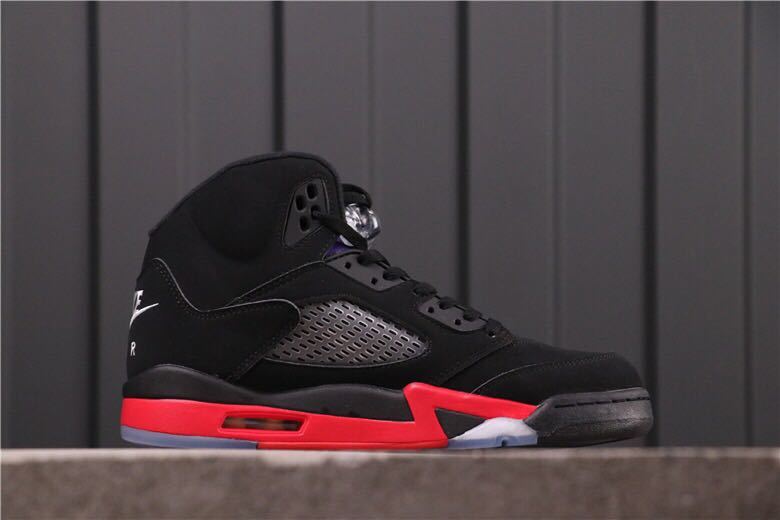 Air Jordan 5 Top 3 Sneakers Black Red Purple - product image from the listing.