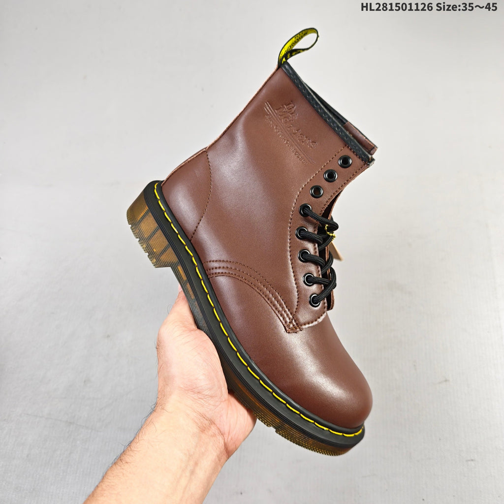 Dr. Martens 1460 Platform Lace-Up Boots, in Black and Brown - product image from the listing.