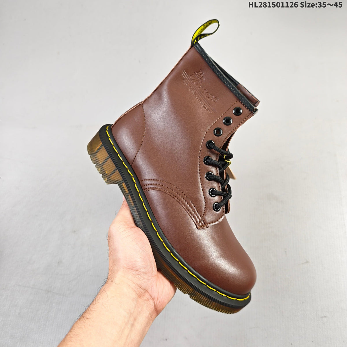Dr. Martens 1460 Platform Lace-Up Boots, in Black and Brown - product image from the listing.