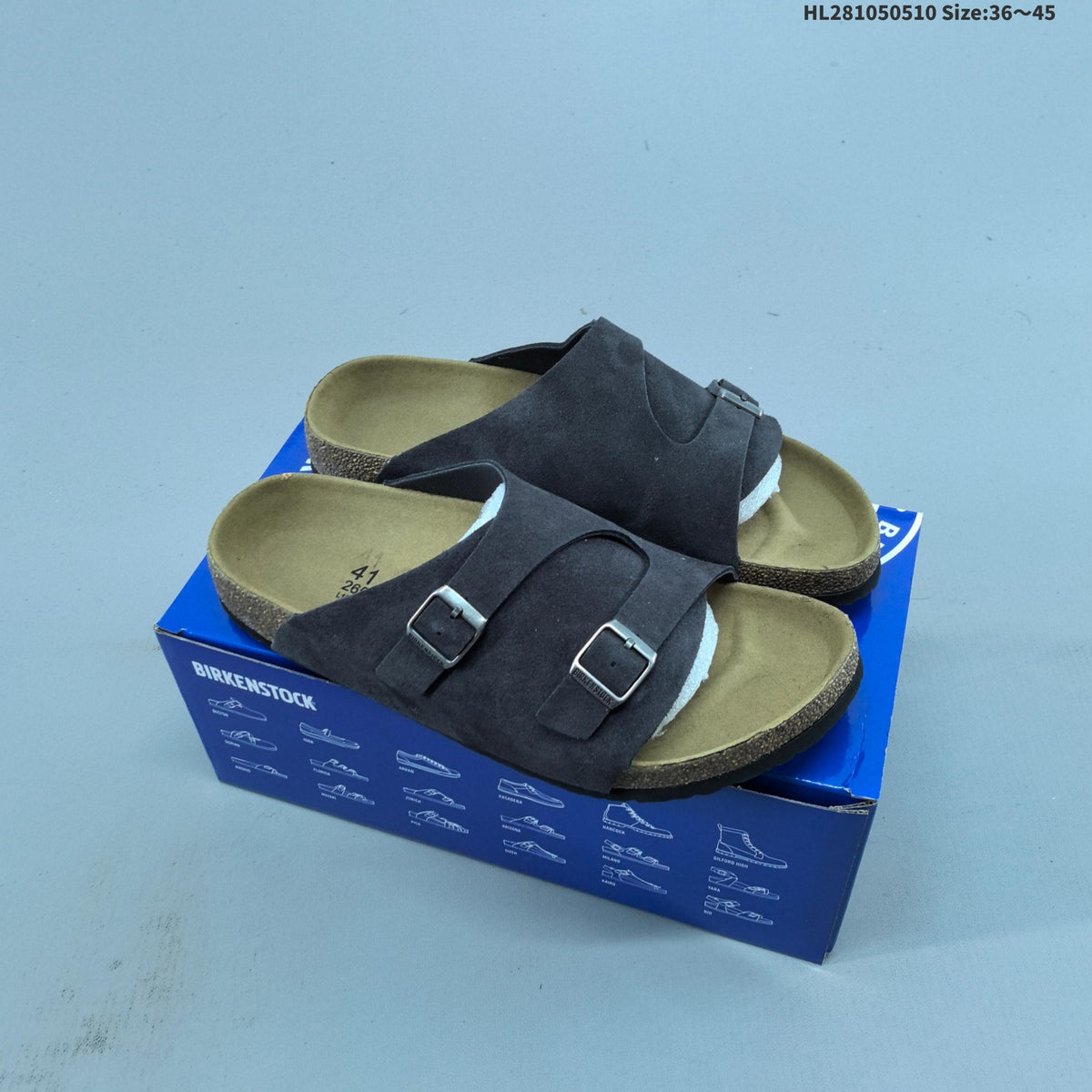 Arizona Two-Strap Slide Sandals Black 1029257 by Birkenstock - product image from the listing.