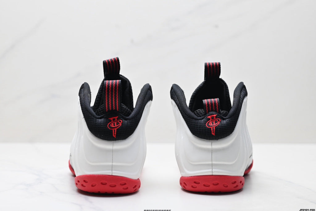 Nike Air Foamposite One Penny Hardaway Sneakers in White Black Red - product image from the listing.