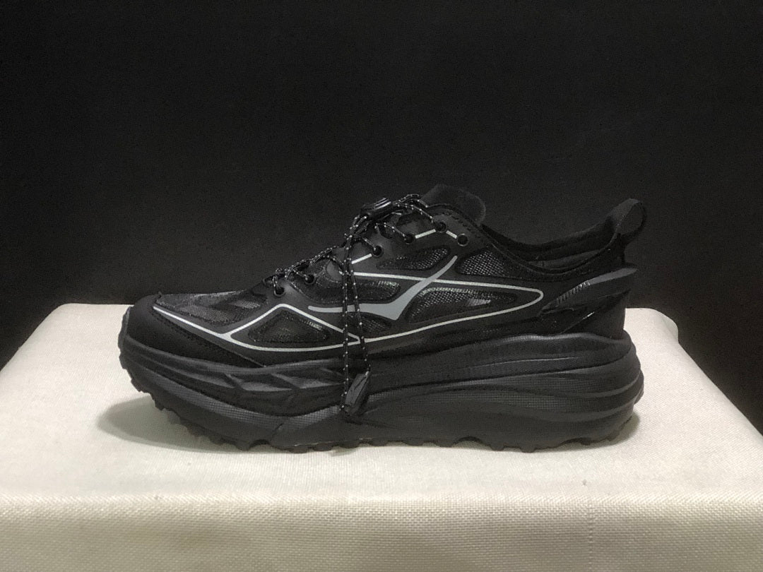 HOKA Stinson One 7 Black Trail Trainers - product image from the listing.