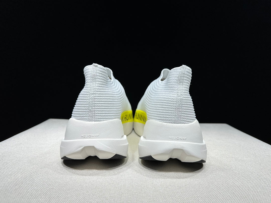 On Cloudboom Strike LS Running Shoes in White Lime - product image from the listing.