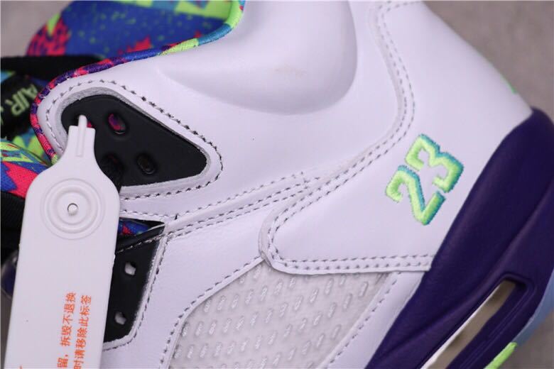 Air Jordan 5 Alternate Bel-Air Sneakers in White Purple DB3335-100 - product image from the listing.