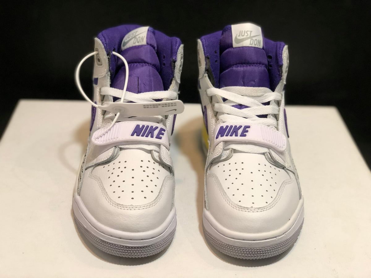 Air Jordan Legacy 312 Lakers White Purple Sneakers AT4040-157 - product image from the listing.