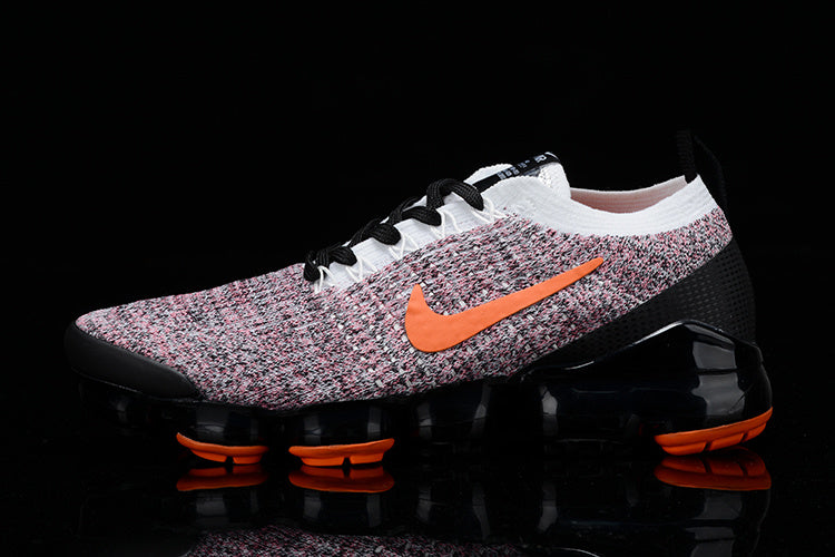 Nike Air VaporMax Flyknit 3 Sneakers in Black White Orange - product image from the listing.