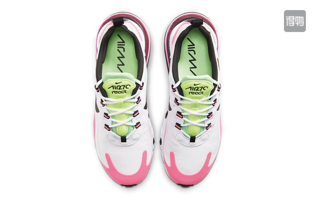 Nike Air Max 270 React Sneakers in White Pink CJ0619-101 - product image from the listing.