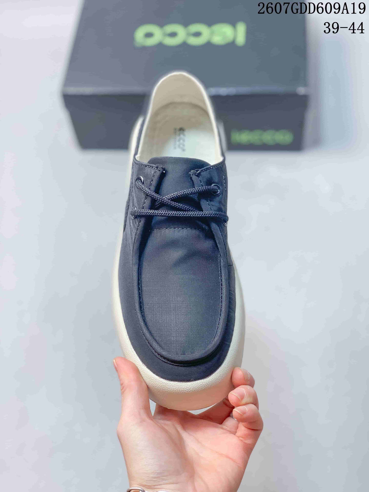 ECCO Navy Lace-Up Trainers 2607GDD609A19 - product image from the listing.