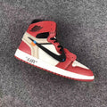 Off-White x Air Jordan 1 High Sneakers, in Red and White - product image from the listing.