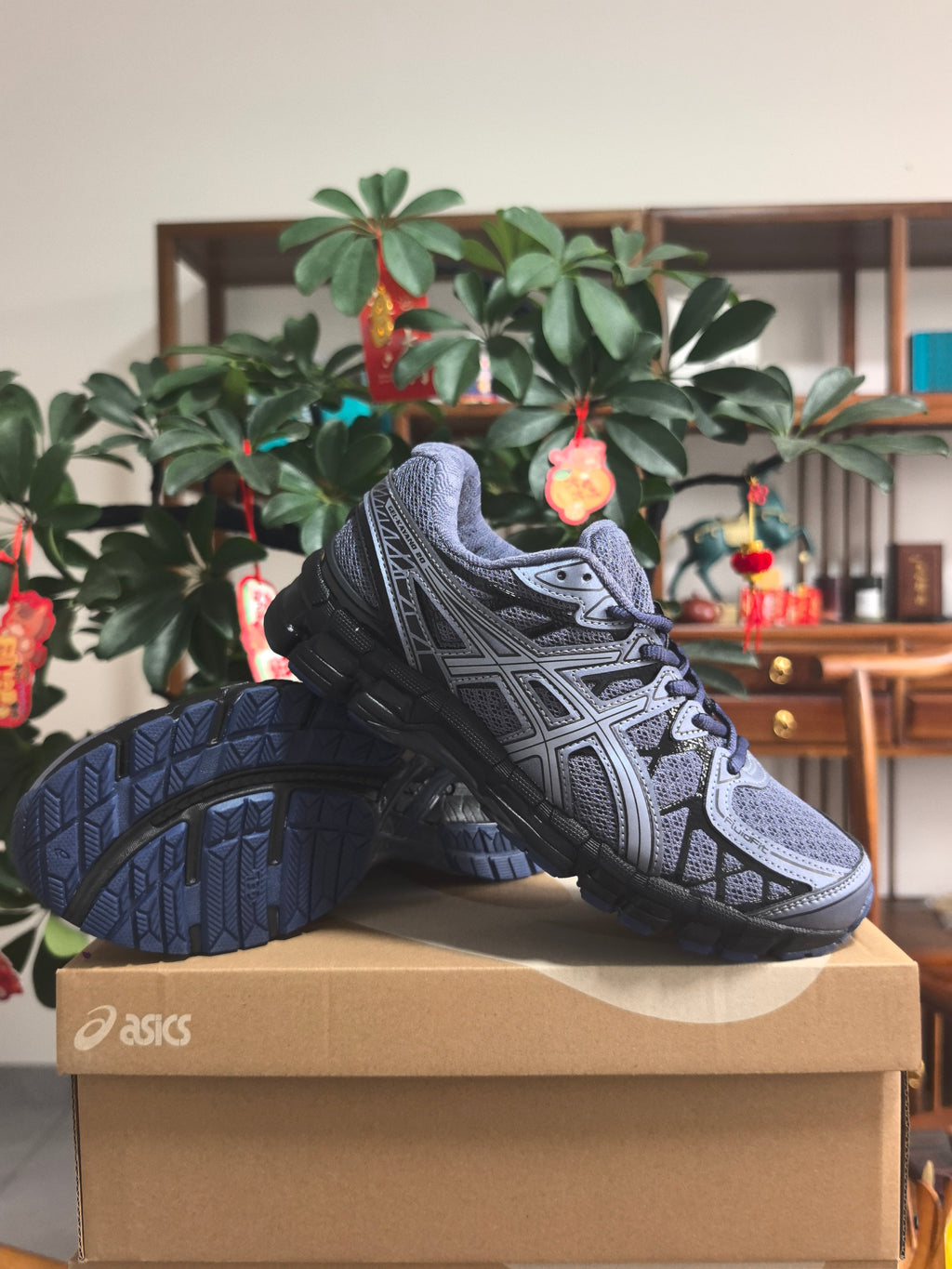 ASICS GEL-KAYANO 14 Sneakers in Blue Black - product image from the listing.