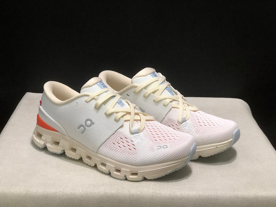 On Cloud X 4 Ivory Salmon Sneakers for Running - product image from the listing.