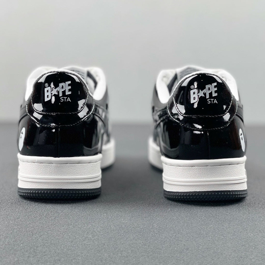 BAPE STA Low Sneakers in Black and White 1H70-191-001 - product image from the listing.