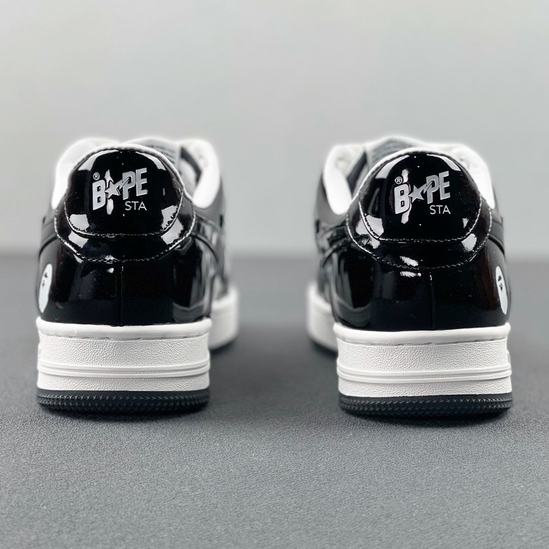 BAPE STA Low Sneakers in Black and White 1H70-191-001 - product image from the listing.