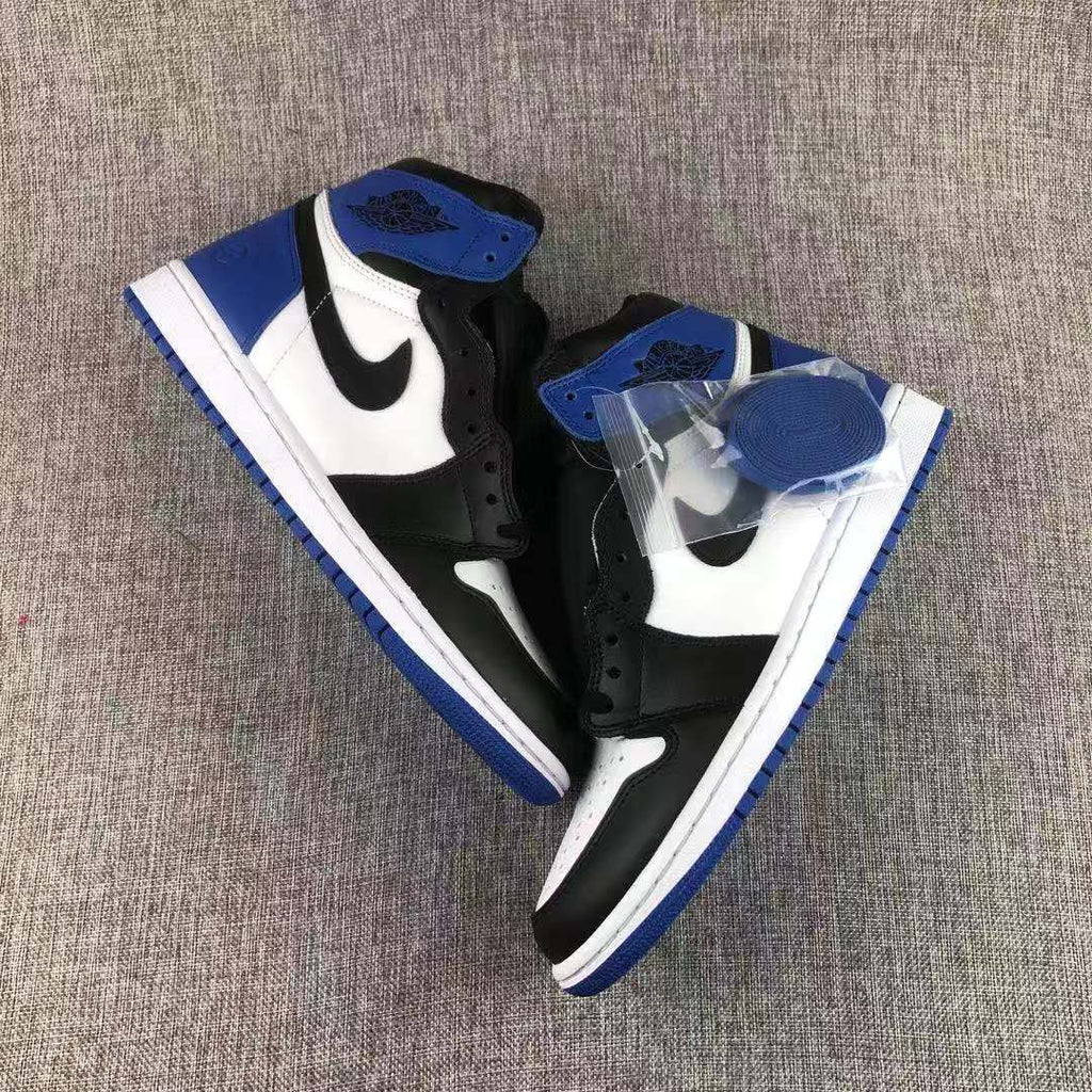 Jordan 1 Retro Fragment Sneakers in Black White Blue 716371-040 - product image from the listing.