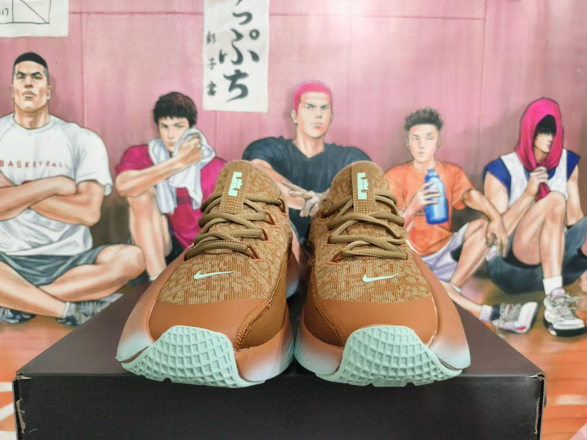 Nike Brown Low-Cut Sneakers with Mint-Tone Sole - product image from the listing.