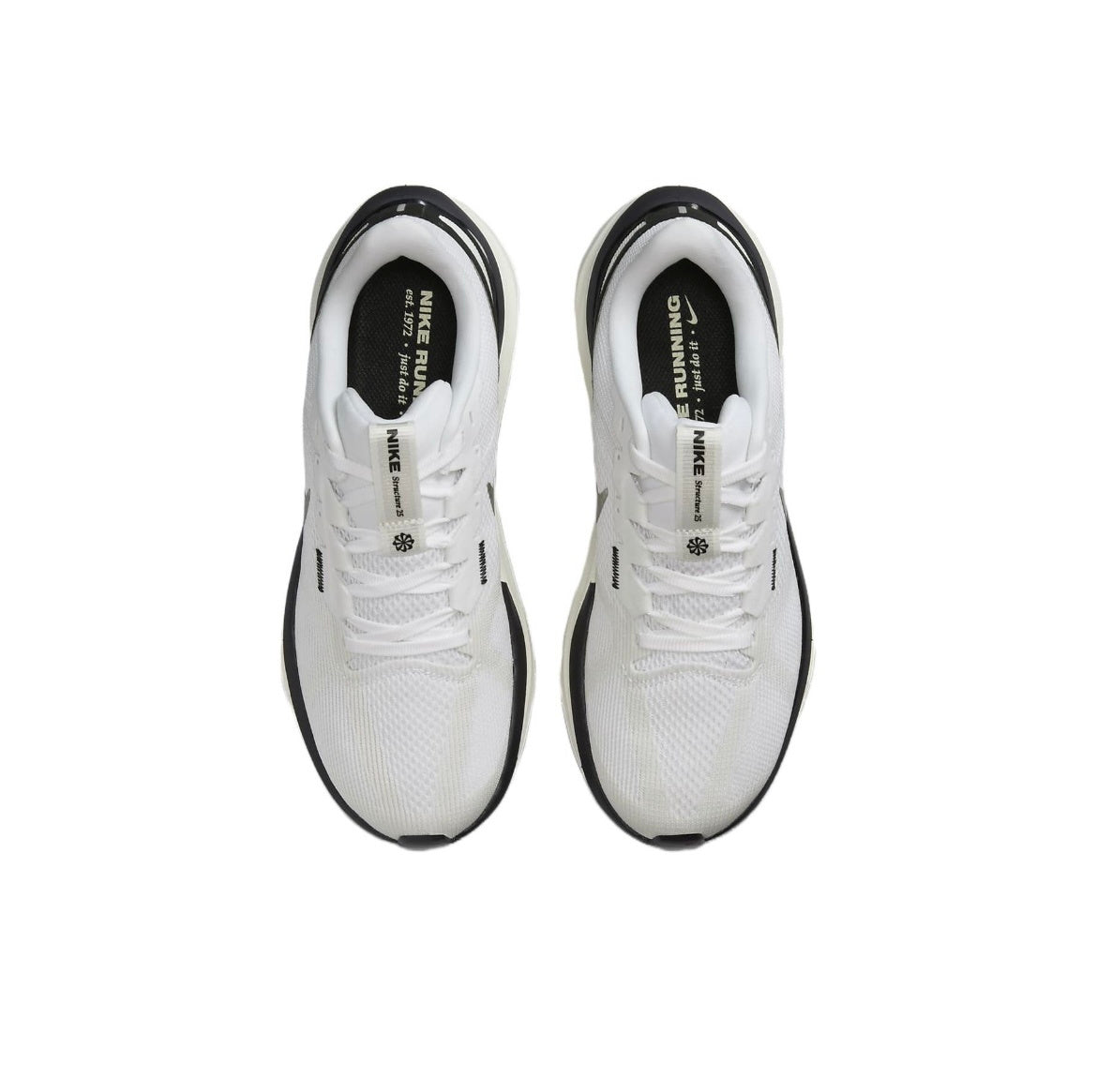 Nike Structure 25 Road Running Shoes in White Black DJ7884-104 - product image from the listing.
