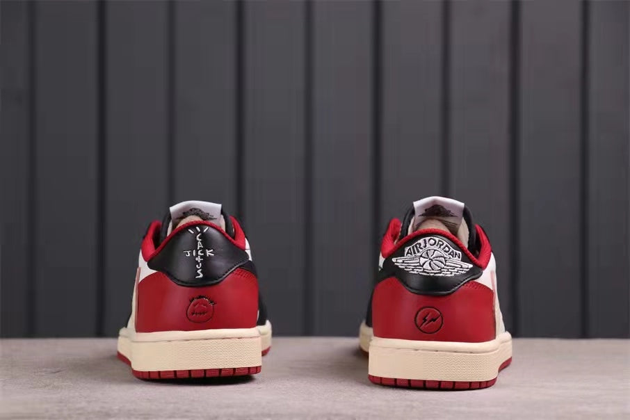 Air Jordan 1 Low White Black Red Sail Sneakers - product image from the listing.