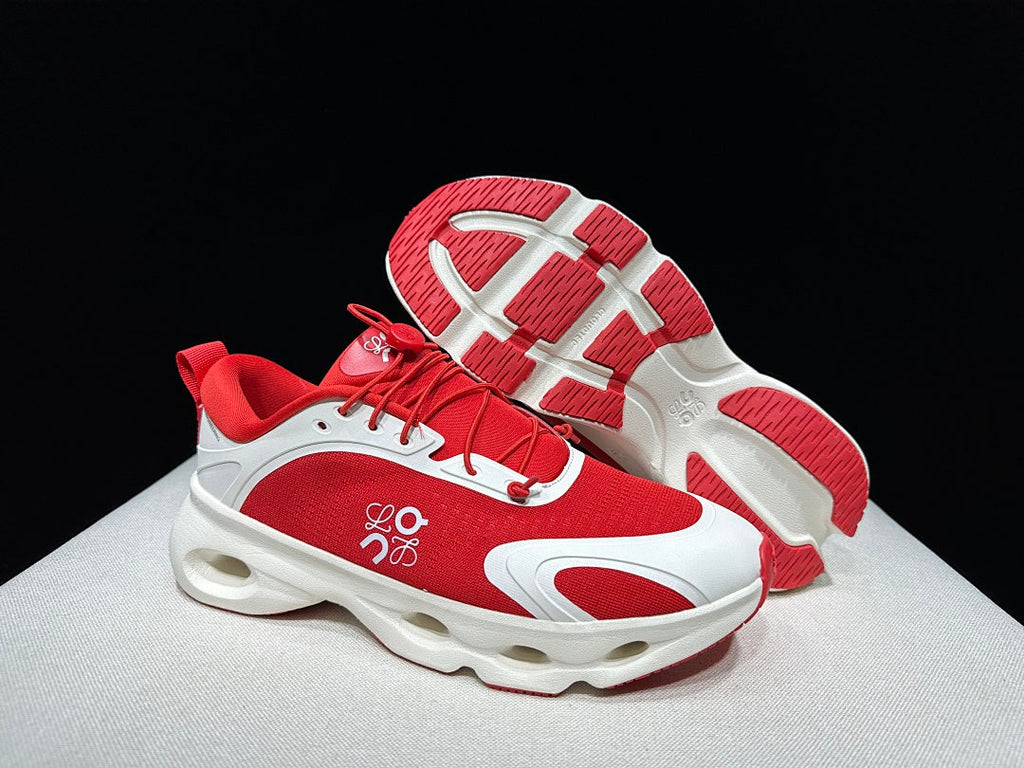 On x Loewe Cloudventure 3.0 Sneakers in Red and White - product image from the listing.
