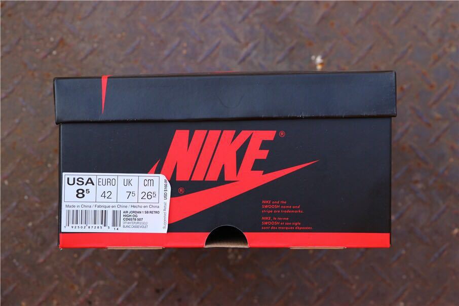 Nike SB x Air Jordan 1 Retro High OG Court Sneakers in Purple - product image from the listing.