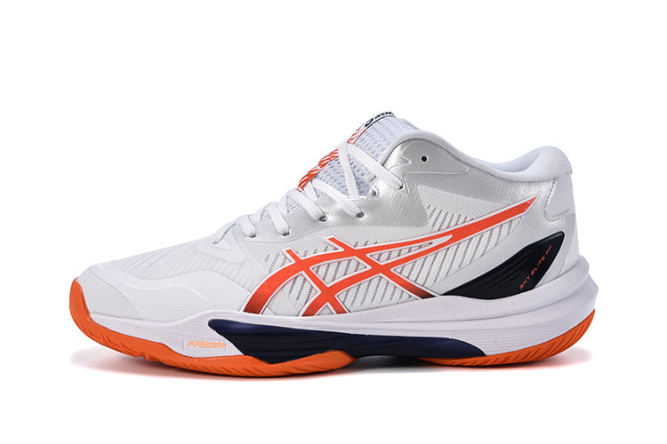 ASICS Sky Elite FF MT 3 Volleyball Shoes in White Orange - product image from the listing.