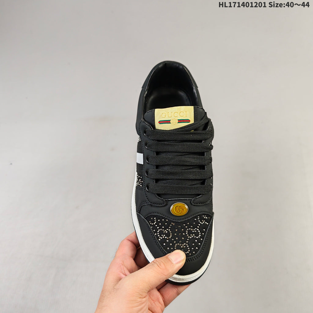 Gucci Crystal-Embellished Low-Top Sneakers in Black HL171401201 - product image from the listing.
