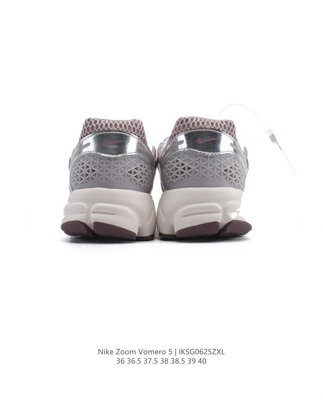 Nike Zoom Vomero 5 Sneakers in Silver Pink - product image from the listing.