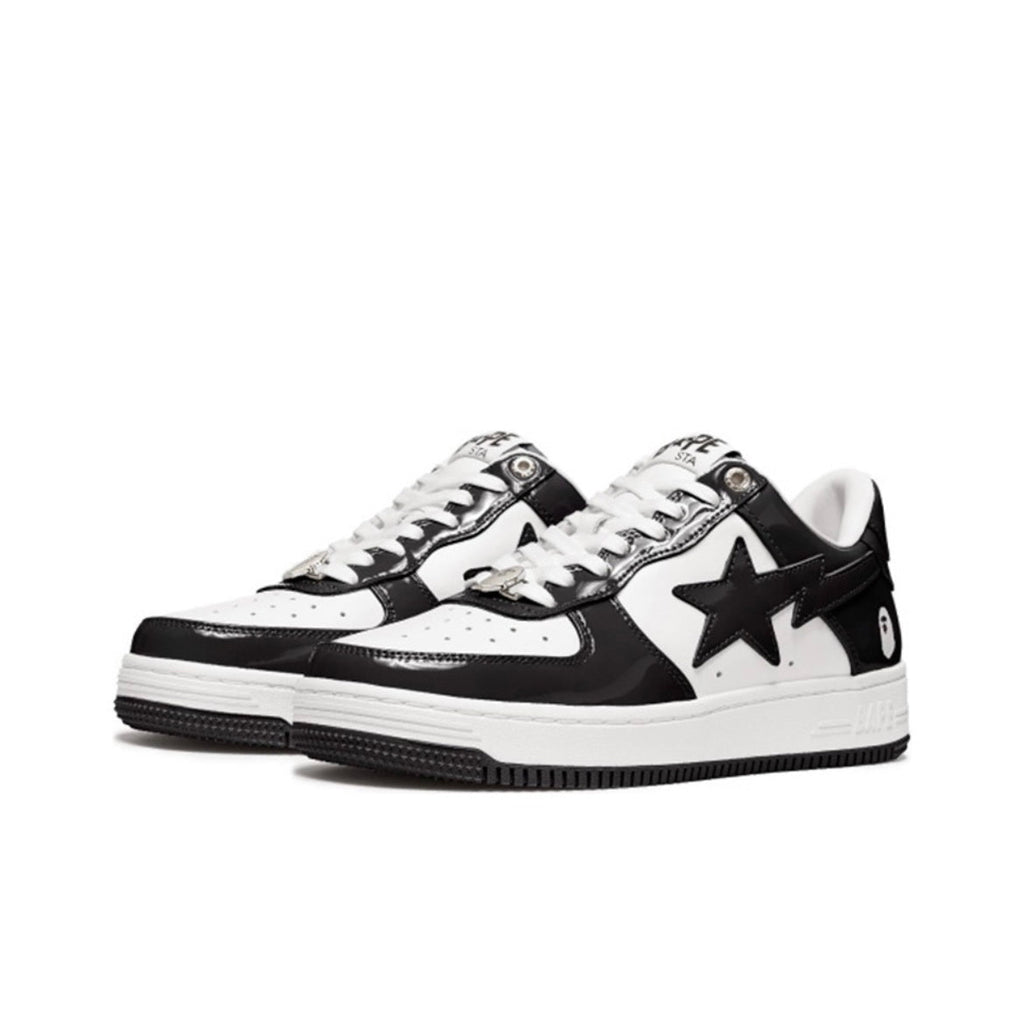 BAPE STA Low Sneakers in Black and White 1H70-191-001 - product image from the listing.