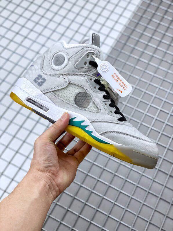 Air Jordan 5 x Off-White Sneakers in Grey CT8480-105 - product image from the listing.