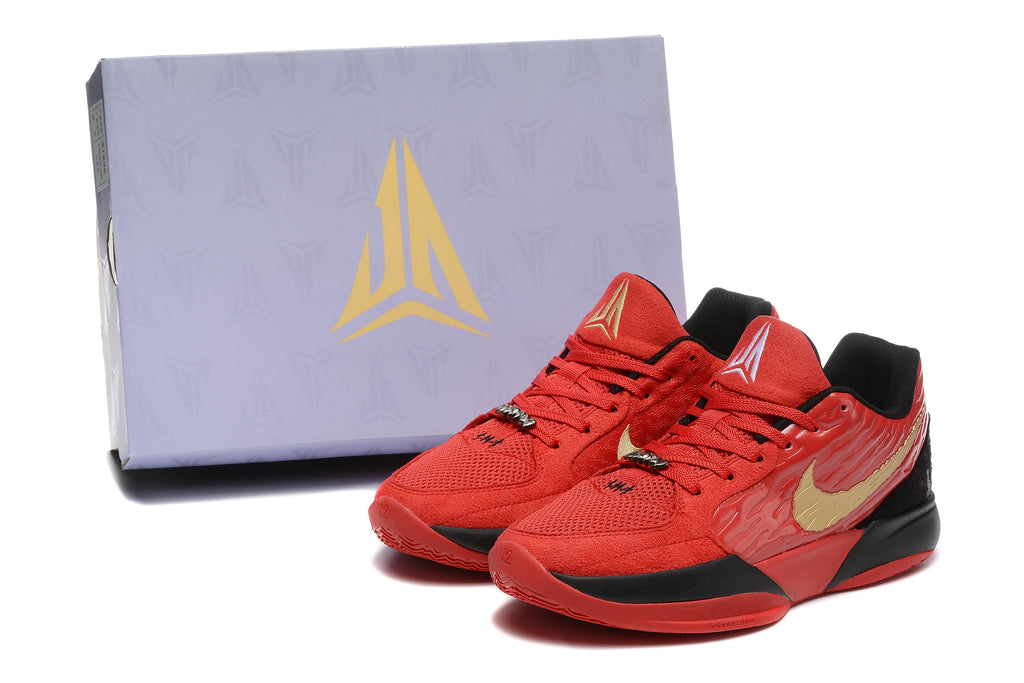 Nike Zoom Kobe 5 Basketball Shoes in Red Black Gold - product image from the listing.