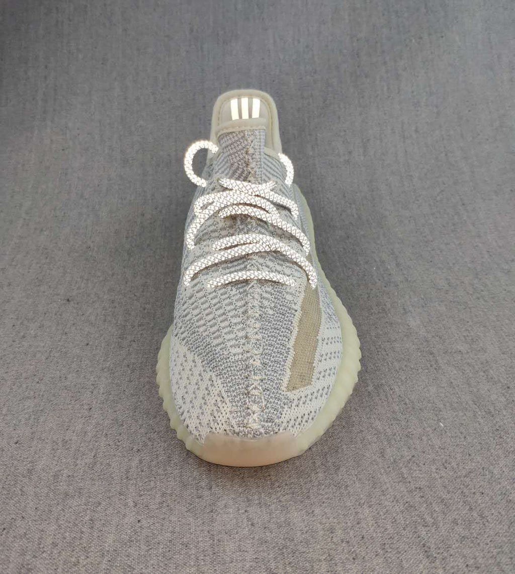 adidas Yeezy Boost 350 V2 Knit Sneakers, in Gray and Cream - product image from the listing.