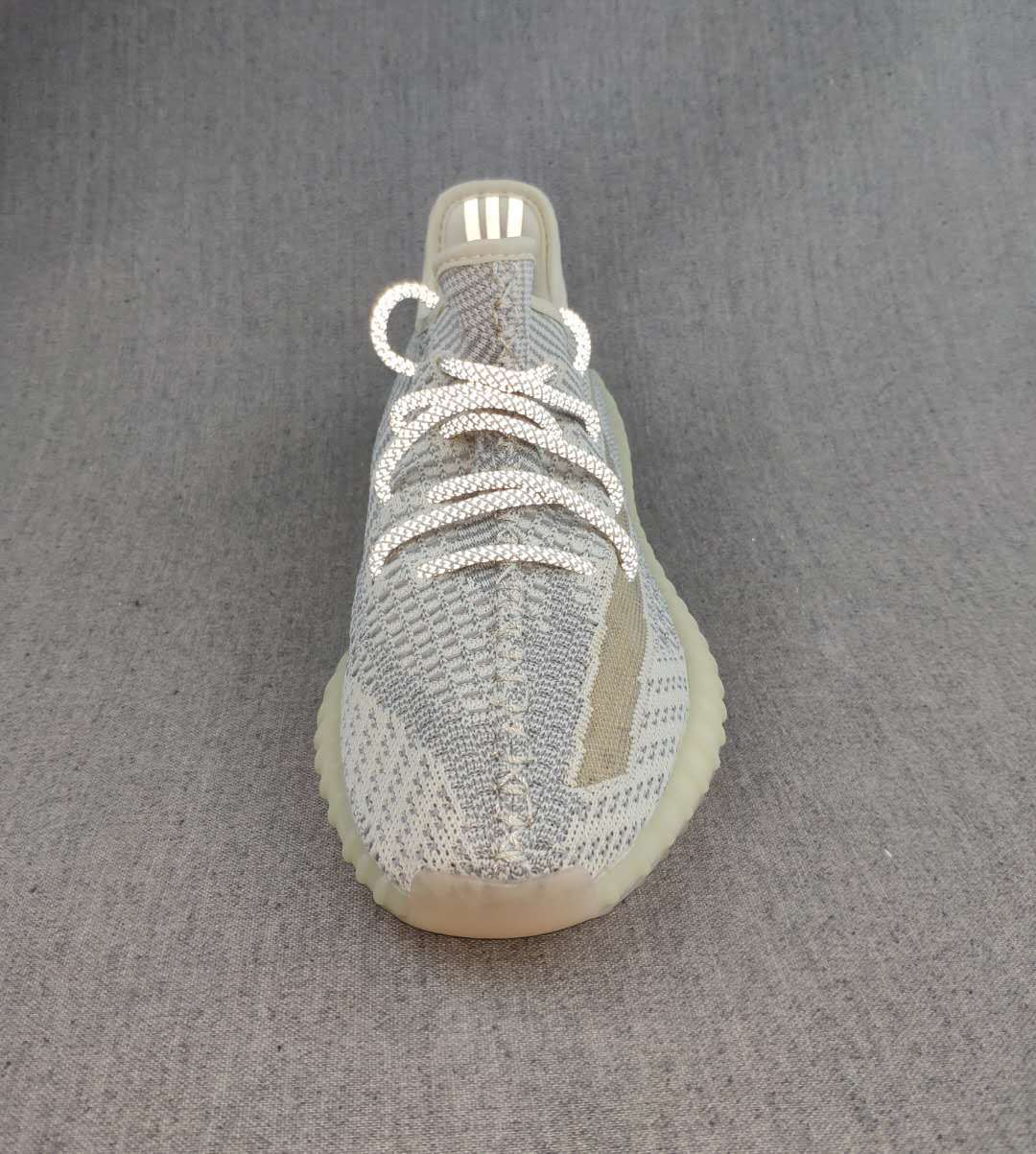 adidas Yeezy Boost 350 V2 Knit Sneakers, in Gray and Cream - product image from the listing.