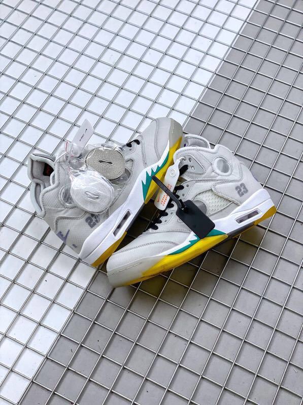 Air Jordan 5 x Off-White Sneakers in Grey CT8480-105 - product image from the listing.