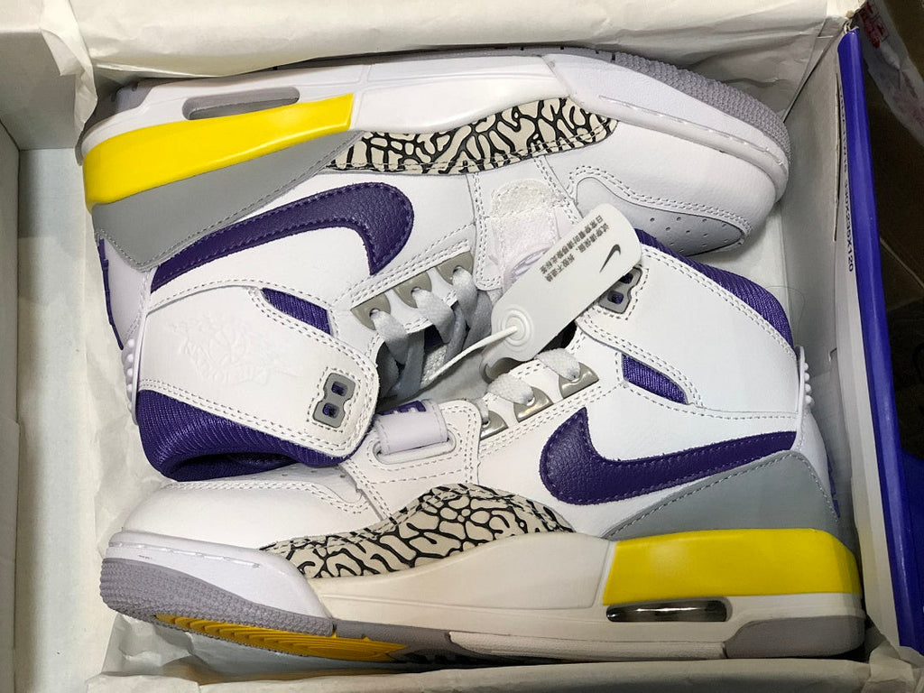 Air Jordan Legacy 312 Lakers White Purple Sneakers AT4040-157 - product image from the listing.
