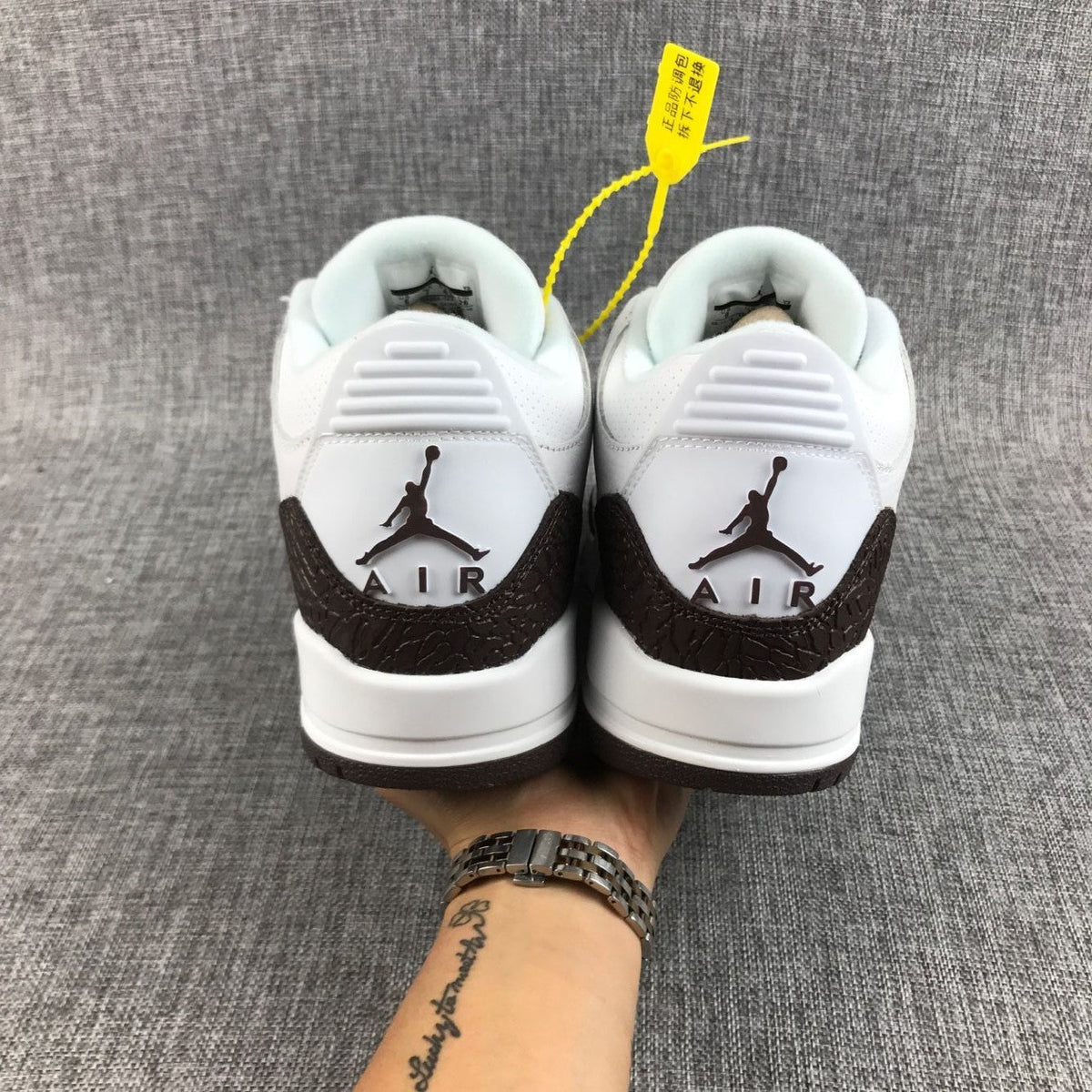 Air Jordan 3 Retro Sneakers in Mocha White and Brown - product image from the listing.