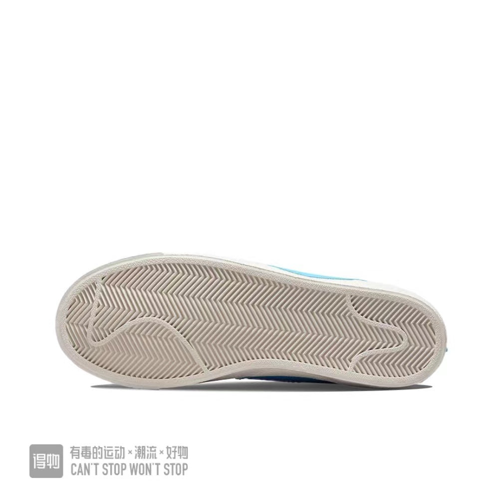 Nike Blazer Low 77 Sneakers in White Blue Green - product image from the listing.