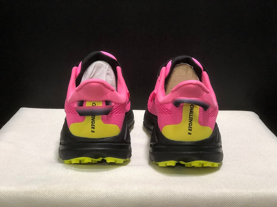 Pink HOKA Challenger 8 Trail Running Shoes - product image from the listing.