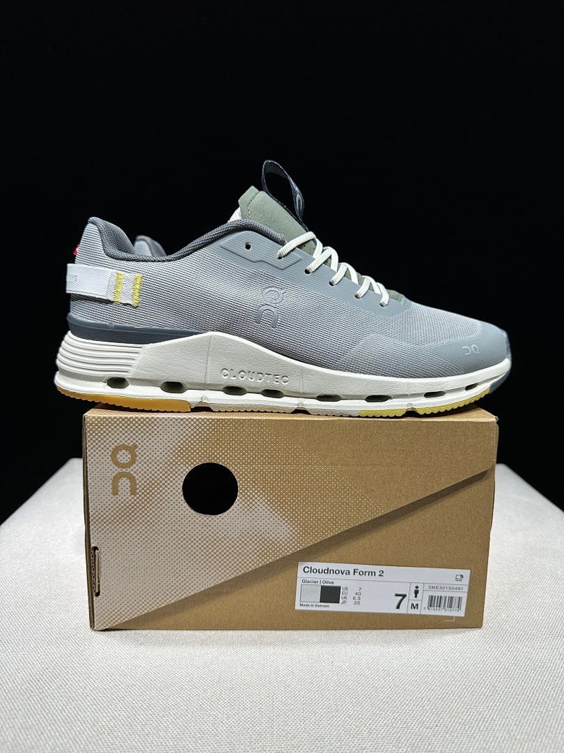 On Cloudnova Form 2 Sneakers, in Glacier Olive - product image from the listing.