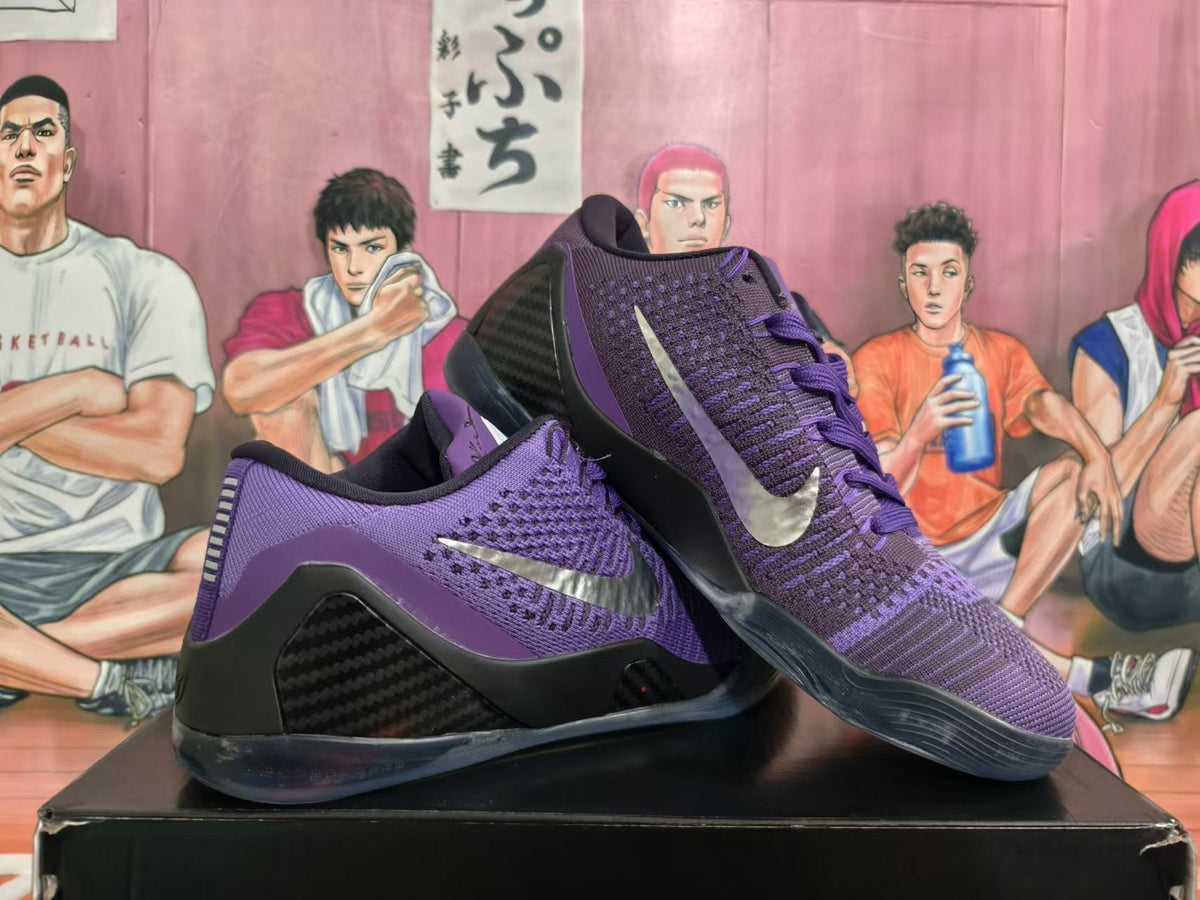 Nike Kobe 11 Basketball Shoes in Purple and Black - product image from the listing.