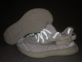 White and Gray Yeezy 350 V2 Kids Sneakers - product image from the listing.