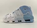 Nike Air More Uptempo Trainers, White and Light Blue, DJ5159-400 - product image from the listing.