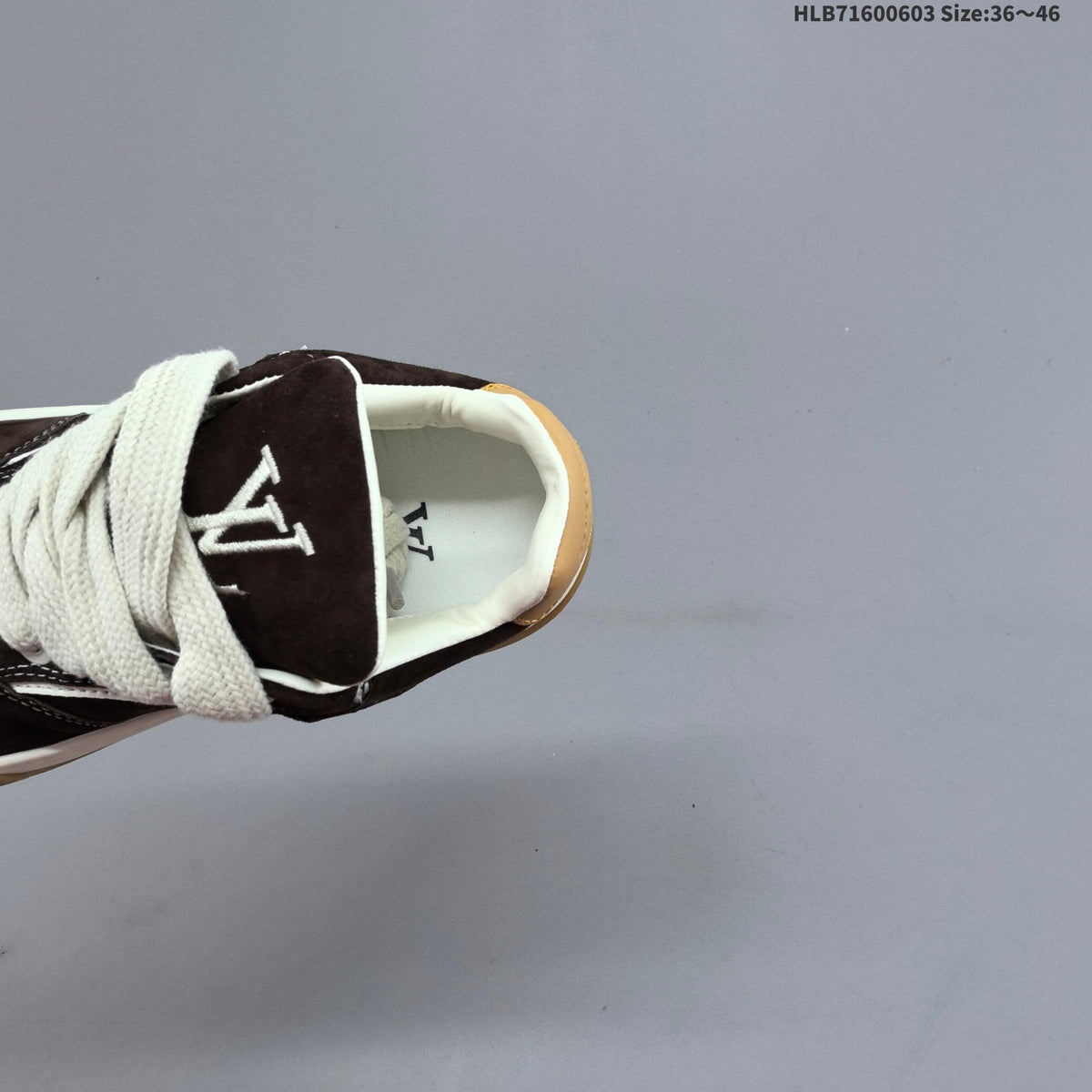 Brown and Gum Louis Vuitton Tilted Low Sneakers - product image from the listing.