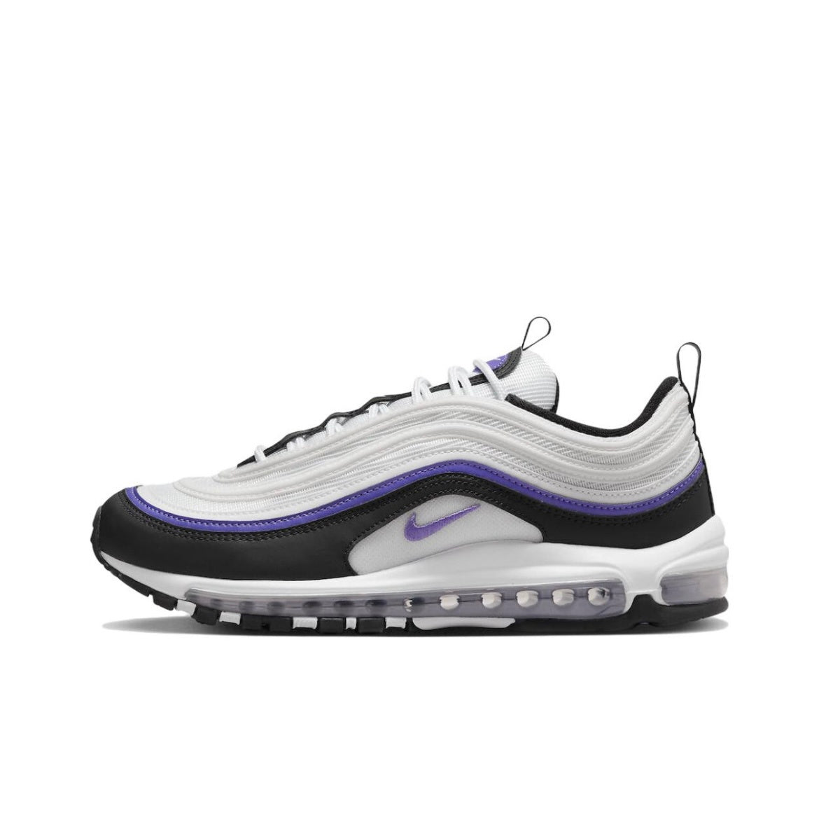 Nike Air Max 97 Sneakers in Black White Purple 921826-109 - product image from the listing.