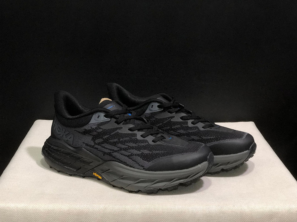 HOKA Speedgoat 5 Trail Running Shoes in Black - product image from the listing.