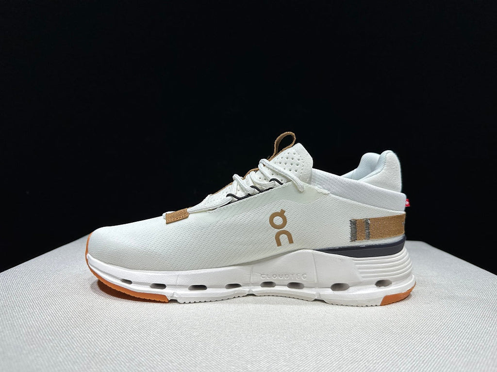 On Cloudnova 2 Sneakers, in Ivory and Brown - product image from the listing.