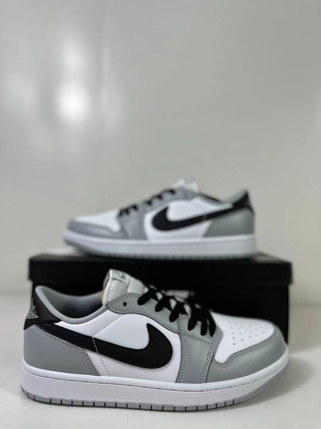 Air Jordan 1 Low OG Barons Sneakers Black Grey CZ0790-110 - product image from the listing.